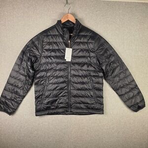 Quince Cozy Mens Responsible Down‎ Puffer Jacket Black Goose Down Size M NWT
